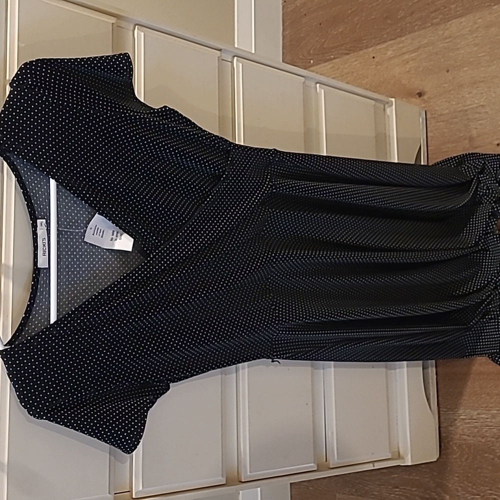NWT Black with white polka dots dress